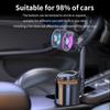 Car Fan Cup Holder with 3 Speeds Colorful Lights, 12V 24V 360 Degree Rotatable USB Powered Vehicle