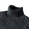 Men's Turtleneck Sweater Solid Color High Neck Pullover Knitted Sweaters Casual Elastic Sweatwear Mens Fall Winter