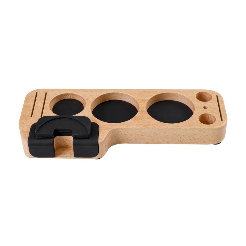 51-58mm Universal Coffee Tamper Mat Station Stand Portafilter Holder Support Base Rack Walnut Wood Coffee Lever Tools Organizer