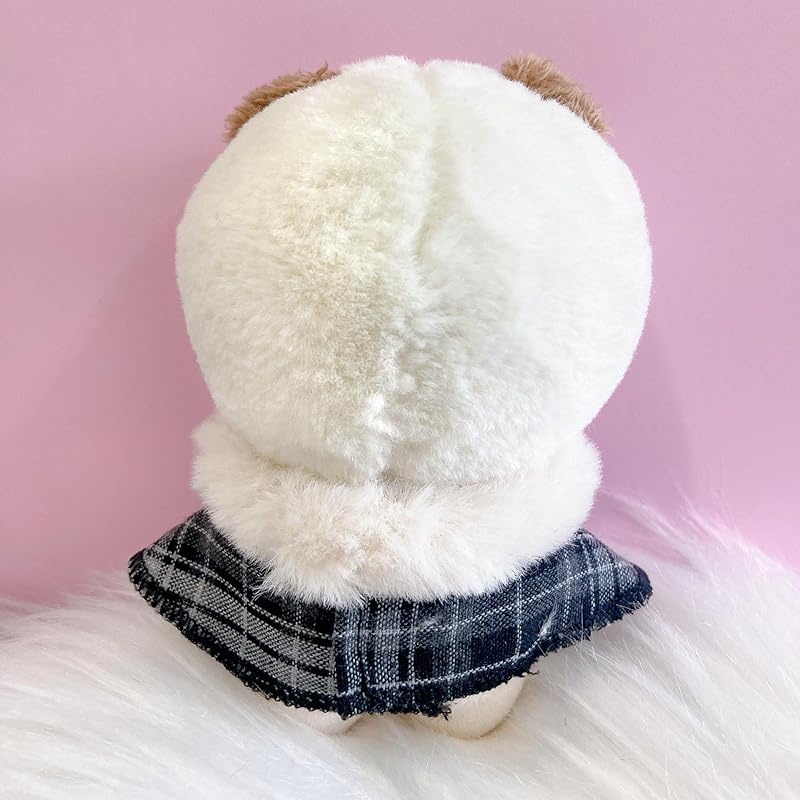10cm Plush Clothes, Checkered Fur Cape, Black, Plush Clothes, Kigurumi Accessories, Otaku Activities, Doll Mascot, Kpopdoll Costume [Used]