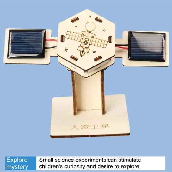 45659 Sets DIY Solar Artificial Satellite Model Kit Educational Handmade Wooden Puzzle Satellite
