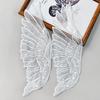 White Organza Big Wings Feather Lace Embroidered Cloth Sticker Dress Performance Clothes Clothing Accessories Decal Decoration