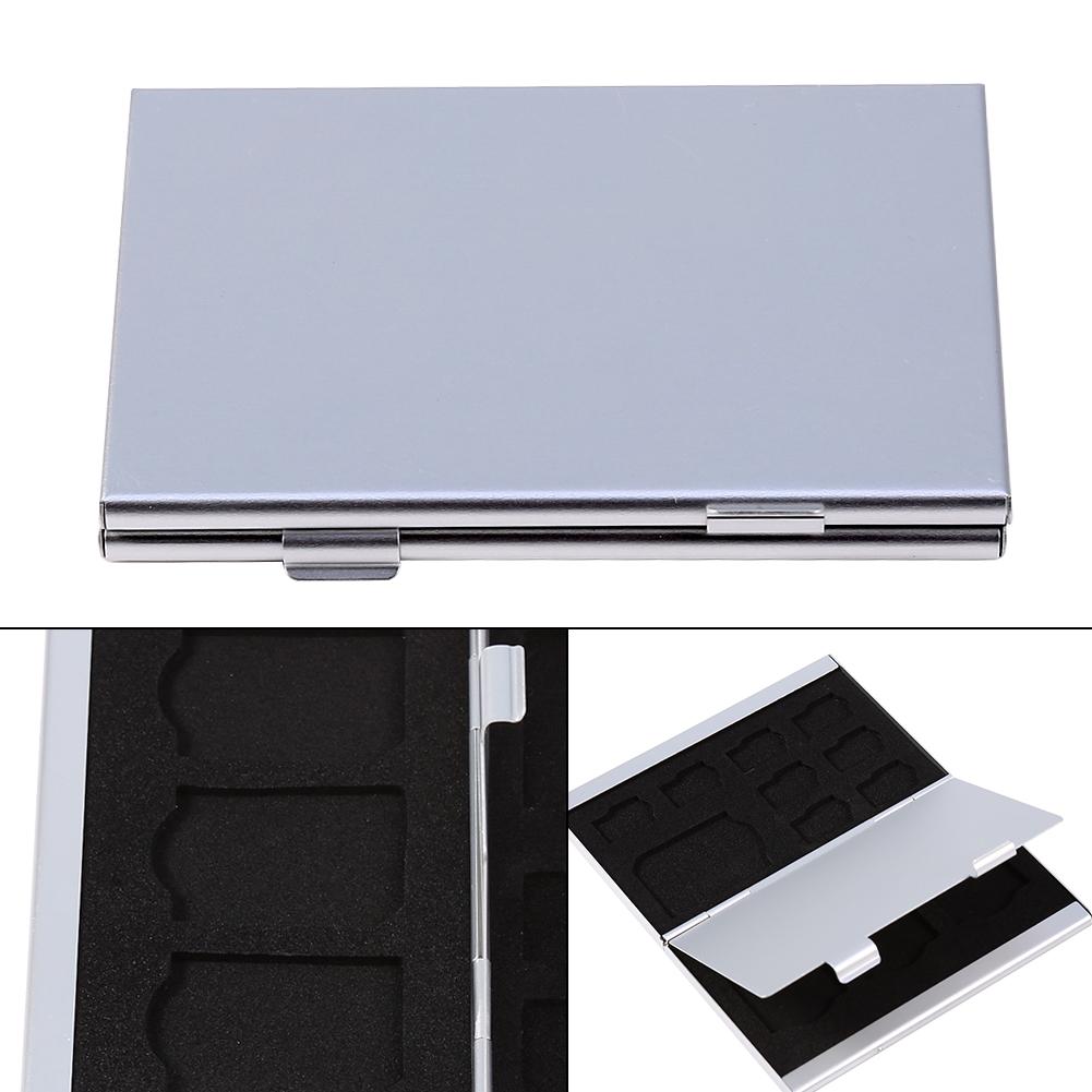 12 Slots Aluminium Box Case For Card And TF Card Holder(Black)