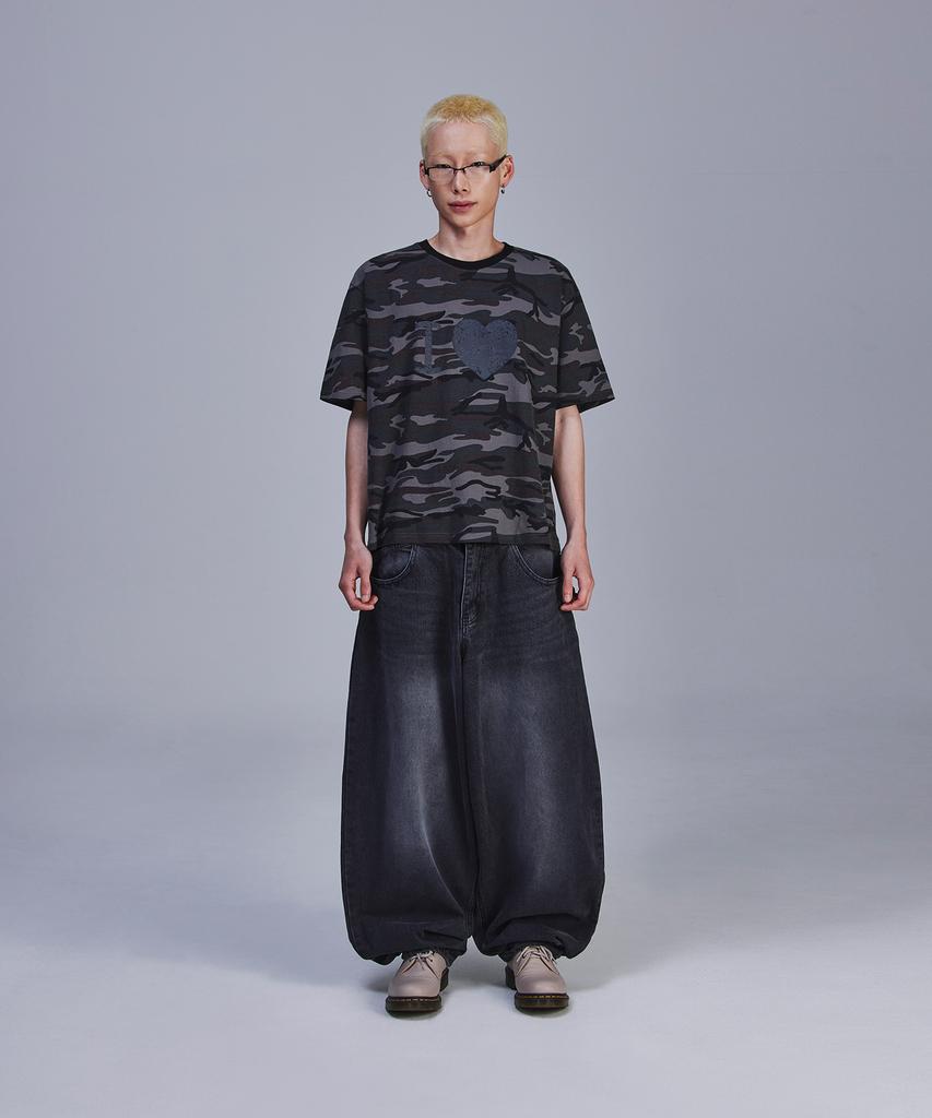 SCALLYWAG I Love Crop T-Shirt [Camo]