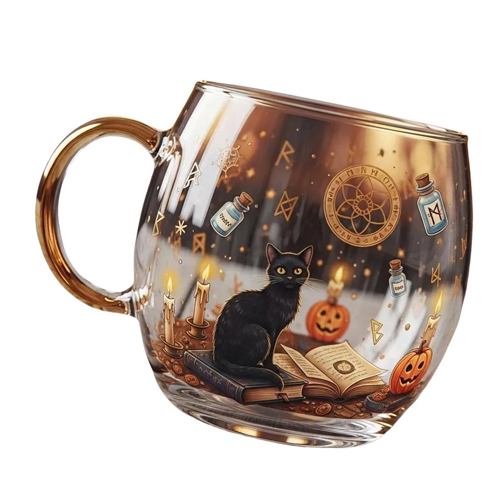 Halloween Themed Painted Glass Cup For Dining Parties Dishwasher Safe 200ml Capacity Painted Glassware