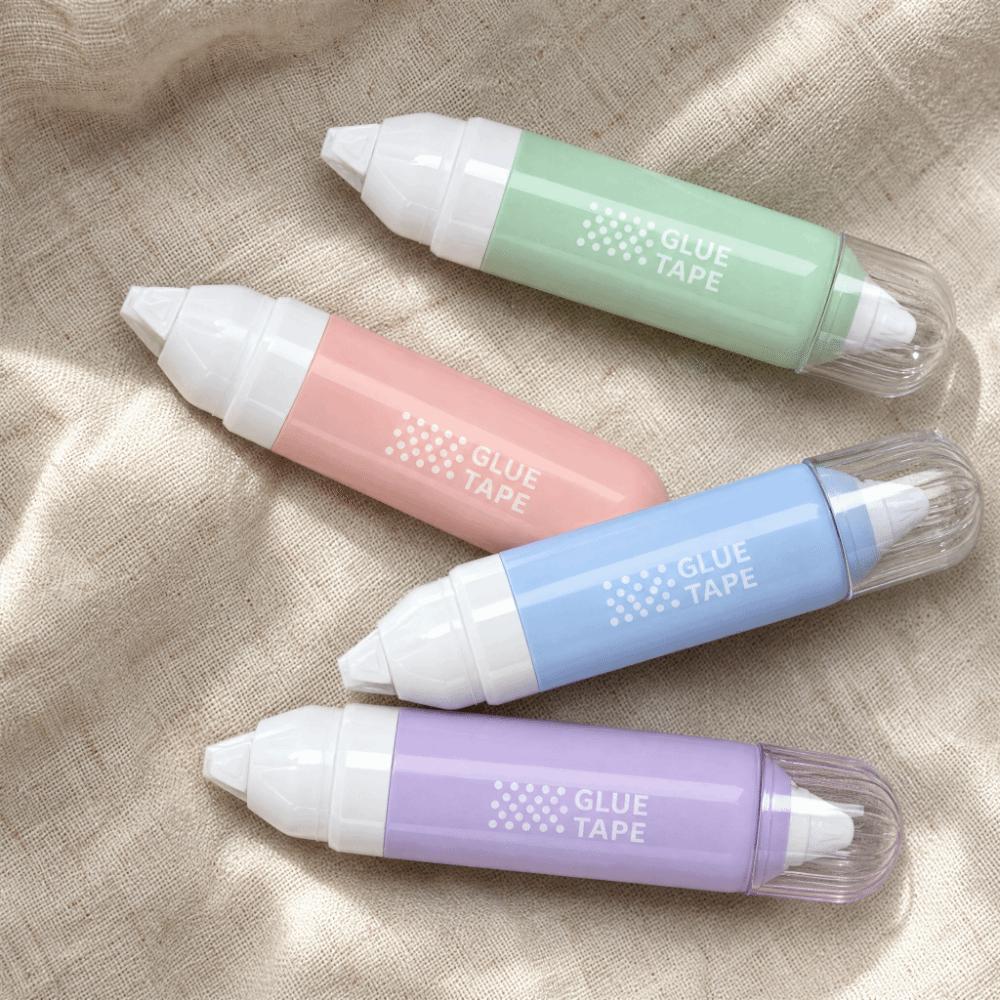 4pcs/set Erasable Double Sided Tape Roller Morandi Color Glue Runner Dot Glue Tape DIY Crafts