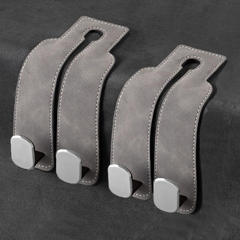 Car Headrest Bag Hook Hanger Auto Backseat Bracket Mobile Phone Holder Leather Rear Seat Hanging Dual Handbag Hooks Accessories