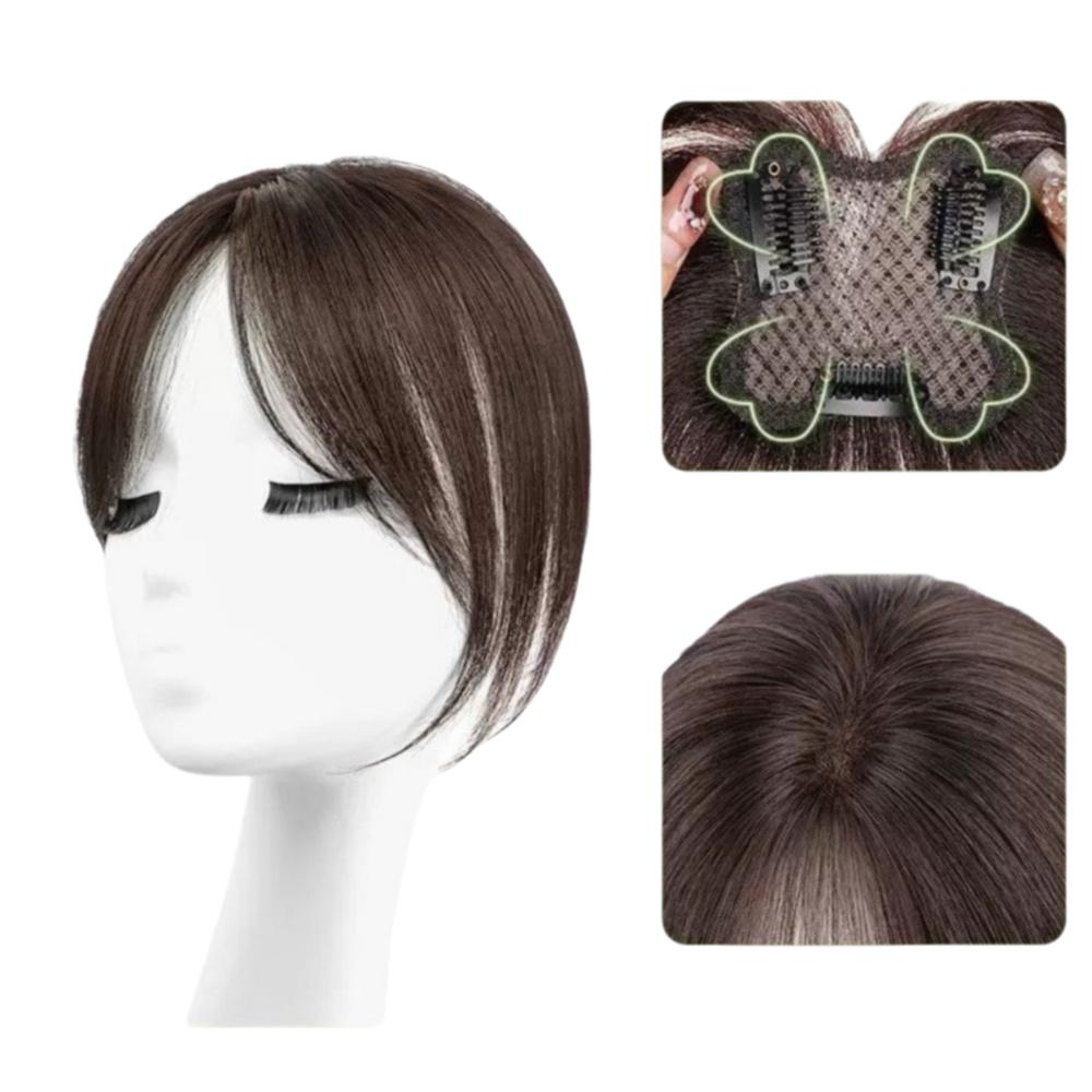 Clip In Hair Toppers Wigs with Bangs Hair Extension Fringe Hair Pieces Hair Loss