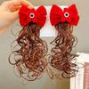 Chinese Style Hair Clip Baby Wig Hairpin Child Hair Accessories New Year Headdress Bow Hairclip