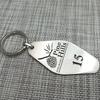Custom Hotel Metal Keychain Personalized Digital Hollow Stainless Steel Keyring Jewelry New