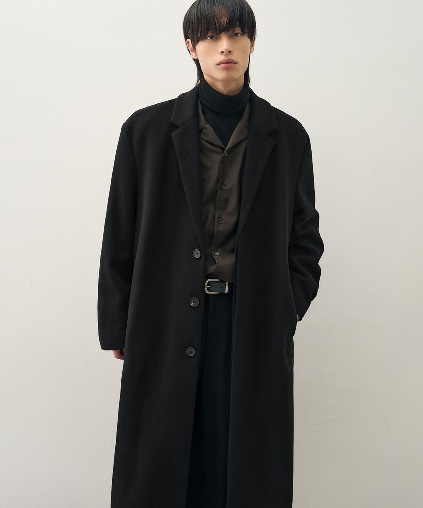 Draw Fit Premier Pure Cashmere Hidden Single Coat [Black]