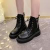 Martin Boots Women's New Autumn and Winter Short Boots Platform-soled Versatile Locomotive Boots Lace-up Boots