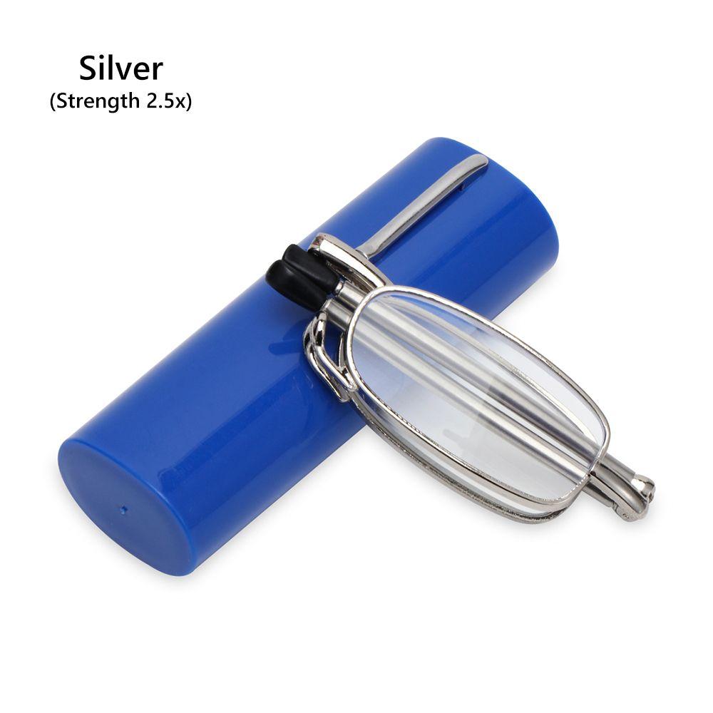 Anti Eyestrain Foldable Reading Glasses with Tube Case Computer Reading Eyeglasses Easy Carry
