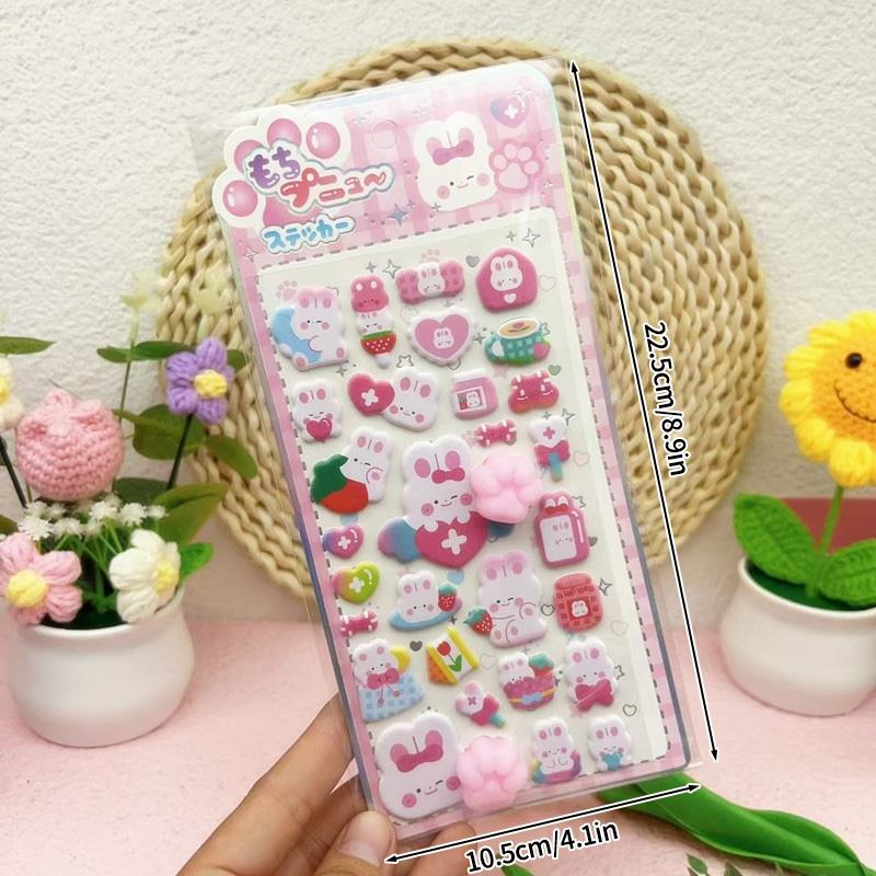 3D Cute Animal Butt Stickers Plush Pinched Happy Buttocks Sticker Stress Ease Puffy Sticker For Diy Scrapbook Phone Case Decal