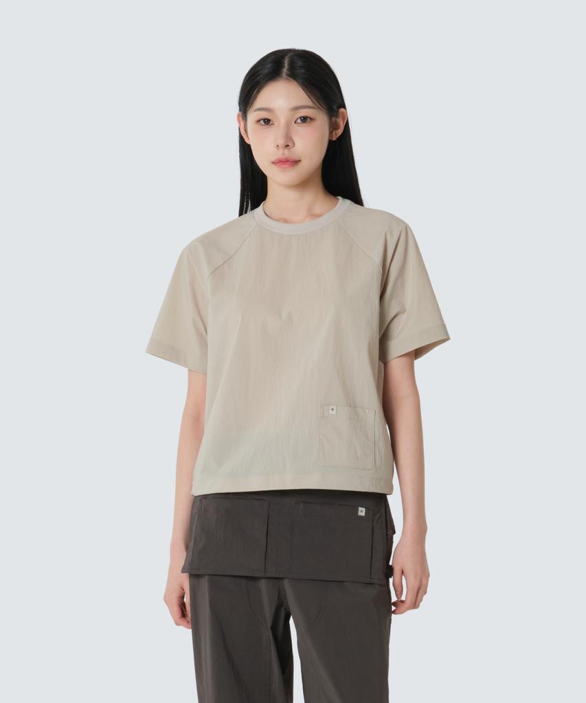 SNOWPEAK APPAREL Женская футболка с карманом и коротким рукавом Root (S26Mwrts61) Светло-бежевый