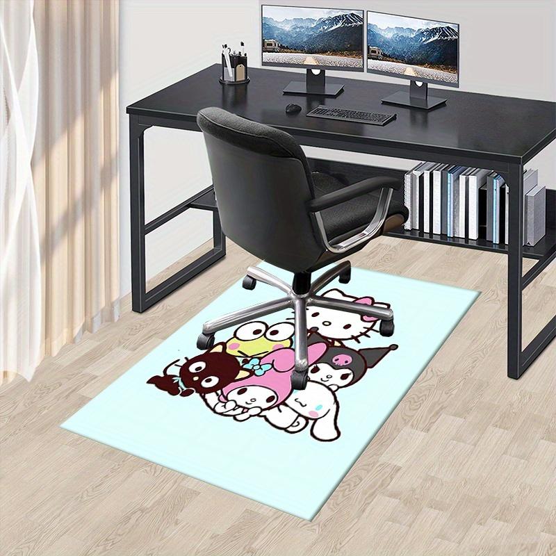 Office Rug Hello Kitty, Sanrio Characters Anti-Slip Rug, Machine Washable for Living Room, Bedroom, Office, Multiple Sizes, Bedroom Mat, Decorative Ma