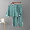 Women's European Style Casual Two-Piece Set - Spring/Autumn 2024 Fashion, Age-Reducing, Solid Color
