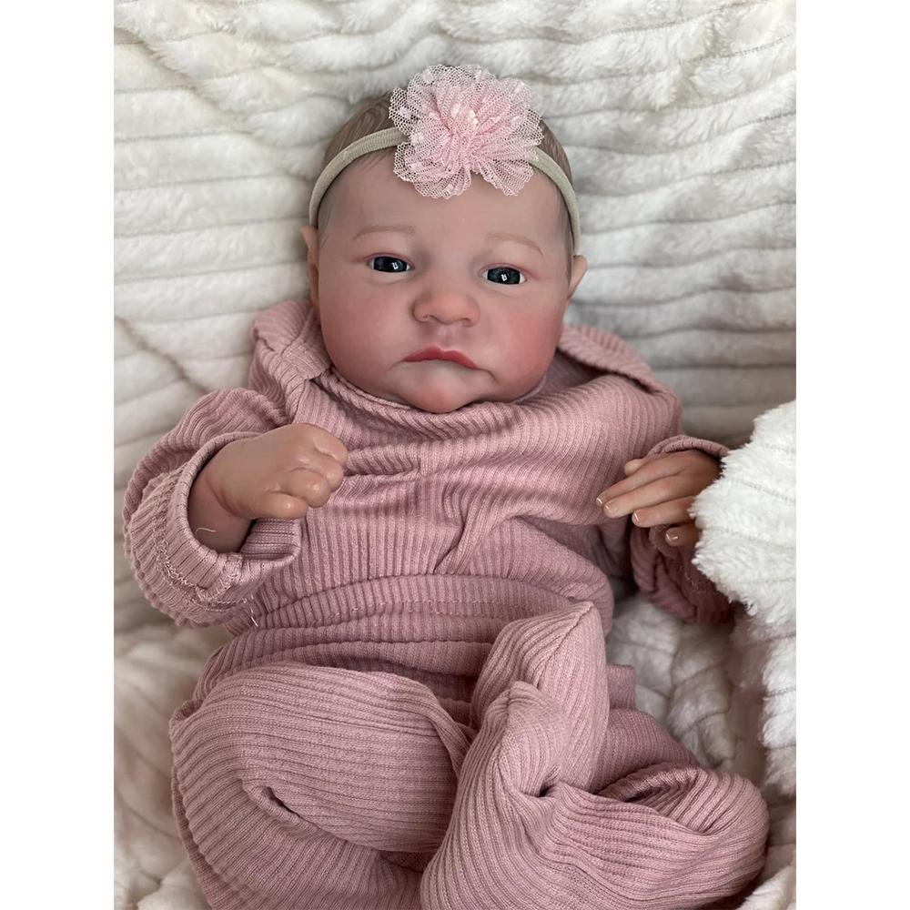 49 см Reborn Baby Doll Levi Lovely Awake Baby Toy Ручная работа Новорожденная кукла Bebe для детей Подарки