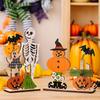 Halloween Wooden Ornaments With Pumpkin Bat Skull Halloween Party Horror Props For Trick Or Treat Party Decor