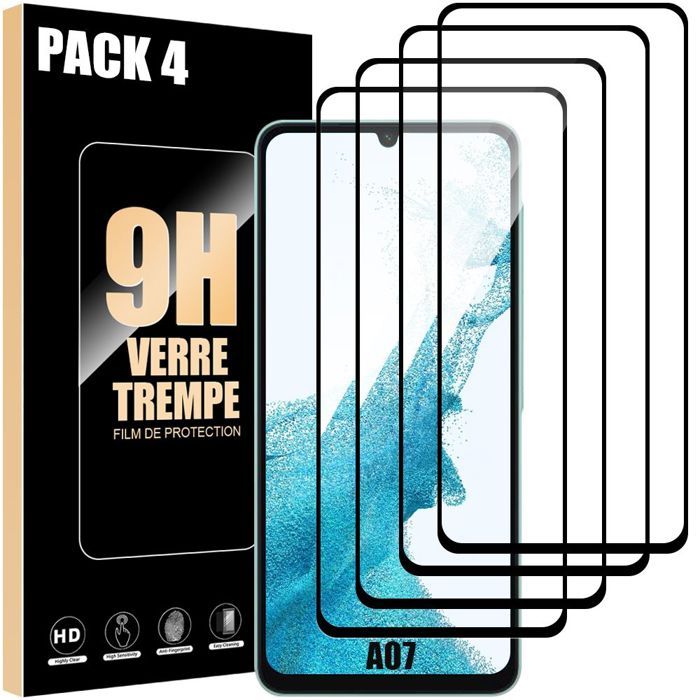 Verre Trempé - BOOLING - pour Samsung Galaxy A07 - Protection Antichoc - Résistant aux Chutes - 4 Pièces