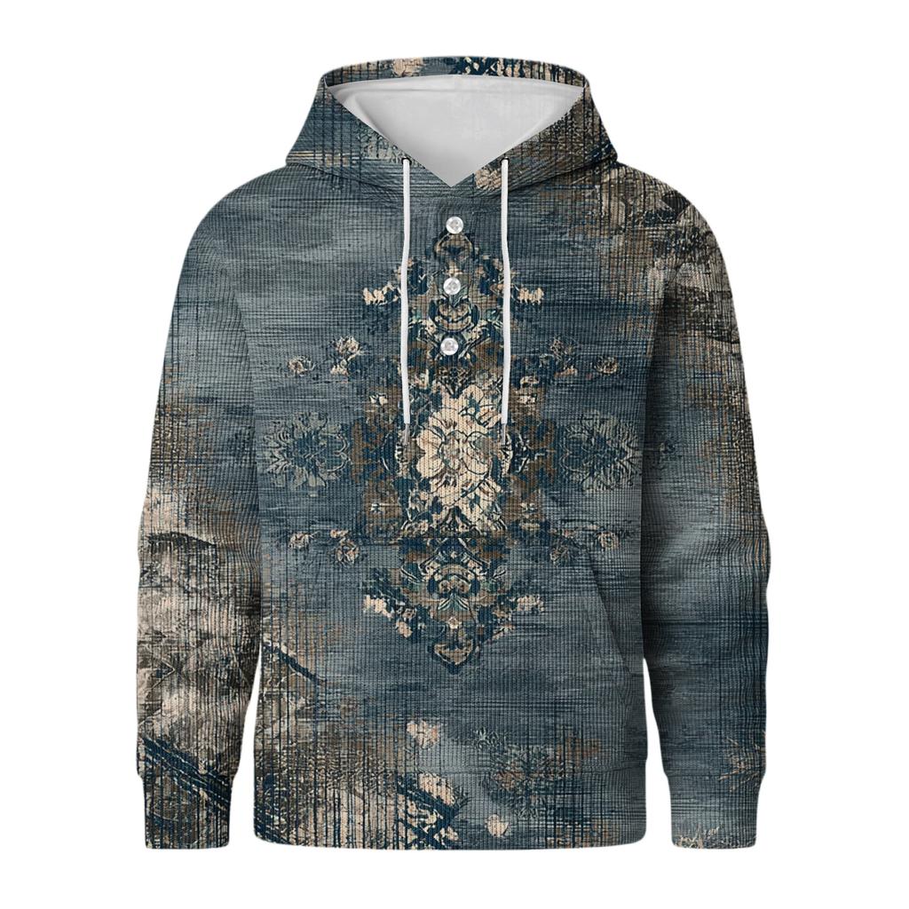 Men's Knit Hooded Sweatshirt Casual Long-Sleeve Sweatshirt