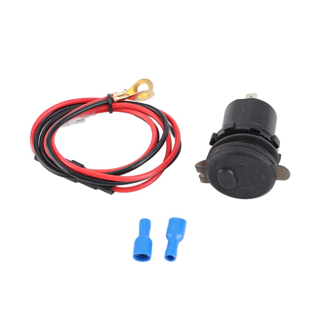 12V IP66 3.0A Светодиодное цифровое зарядное устройство для телефона Адаптер с независимым переключателем с линией 23,6 дюйма Красный DC12‑24V