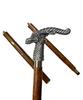 Dragon Head Walking Cane: Nickel Finish Wooden Stick, 36 Inch