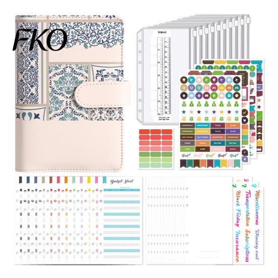 Monthly Expense Tracker A6 Zipper Budget Planner, Cash Tracking Notebook with Dividers, Spiral Binder Accounting Form for Financial