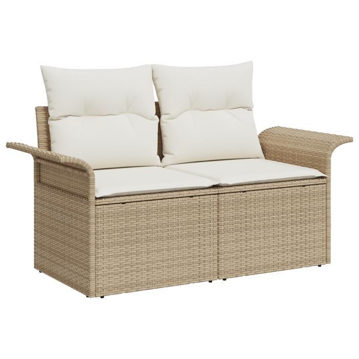 VidaXL Ensemble de 7 canapés de jardin avec coussins Beige Rotin Polyester 3359914
