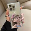 Прозрачный квадратный чехол-бампер для iPhone 14 Pro Max 12 13 15 Plus 11 16 ProMax, защита от окисления, с рисунком маленькой девочки