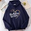 (Unisex Hoodie)Новый день рождения королева печати толстовки с капюшоном унисекс женский пуловер с капюшоном унисекс с длинными рукавами топы с капюшоном