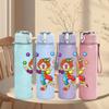 1PC Jester Clown Party Cartoon Print 750ml Color Plastic Sports Water Bottle Leakproof Flip Straw Lid Suitable for Sports Office Home Use