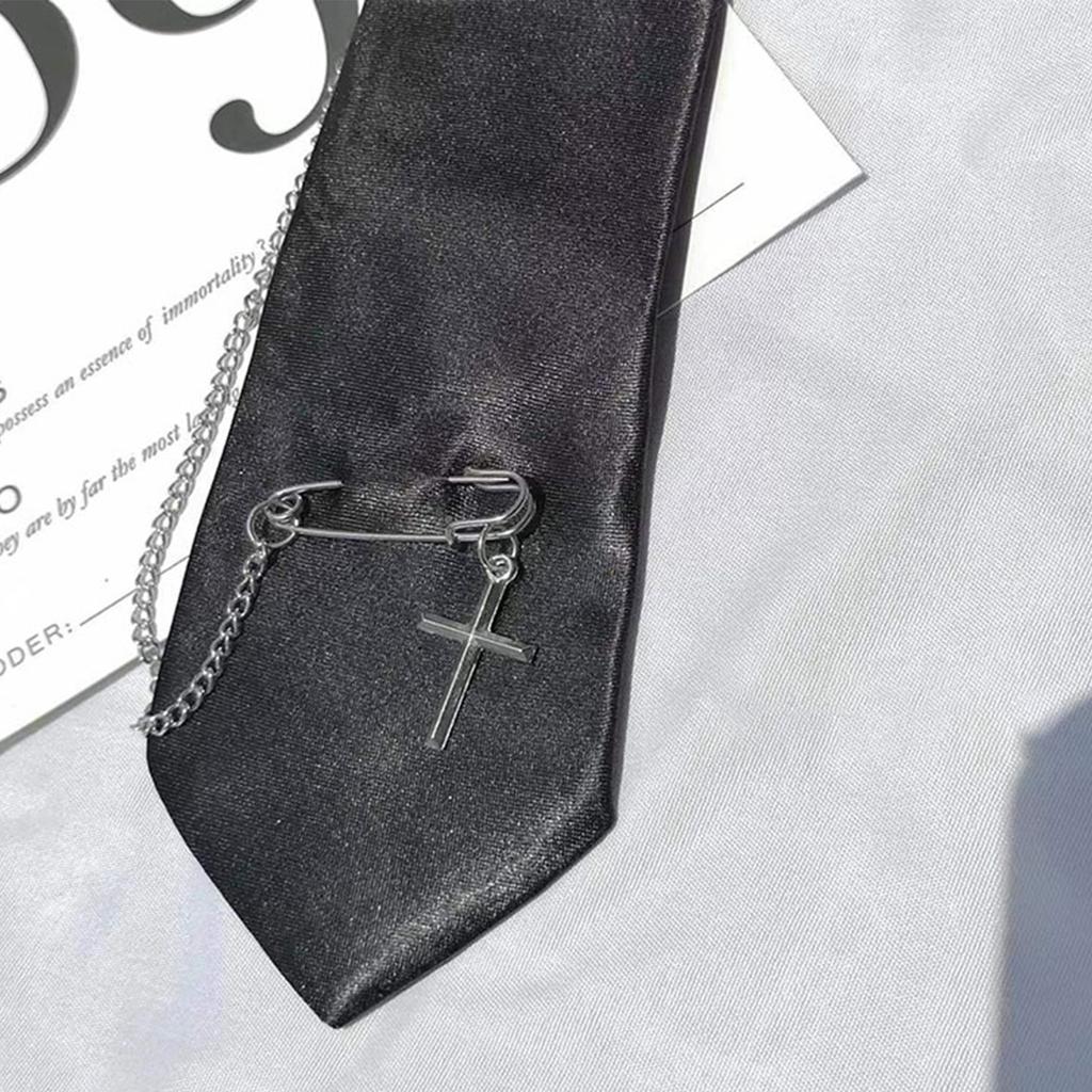 Teens Students Shirt Necktie Women College Style Plain Uniform Detachable Collars Removable Ties Costume Accessories