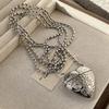 Photo Pendant Carved Heart Necklace Openable Photo Box Pendant Heart Locket Necklace Women Girls