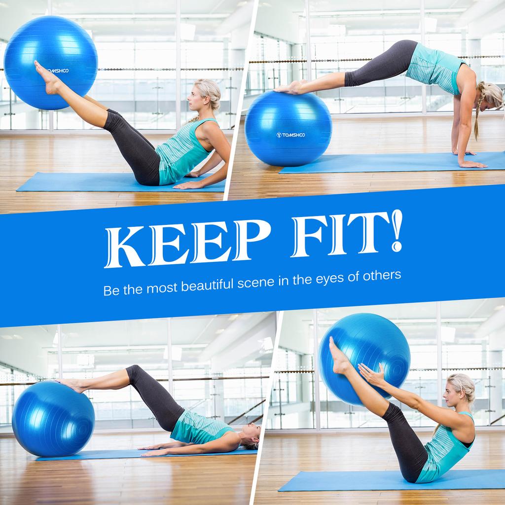 Утолщенный мяч для йоги 45 см/55 см/65 см/75 см с ножным насосом для стабилизации баланса Пилатеса Физический