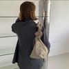 Женская Корейская Версия Одноплечевая Плиссированная Сумка-шоппер на Шнурке из Холста, Маленькая Свежая Художественная Однотонная Сумка для Руки/Через Плечо Повседневная Женская Сумка