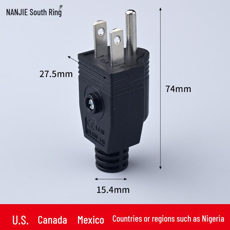 Сертифицированный UL 15A 125V Промышленный 3-контактный отсоединяемый стандартный штепсельный разъем для проводки США