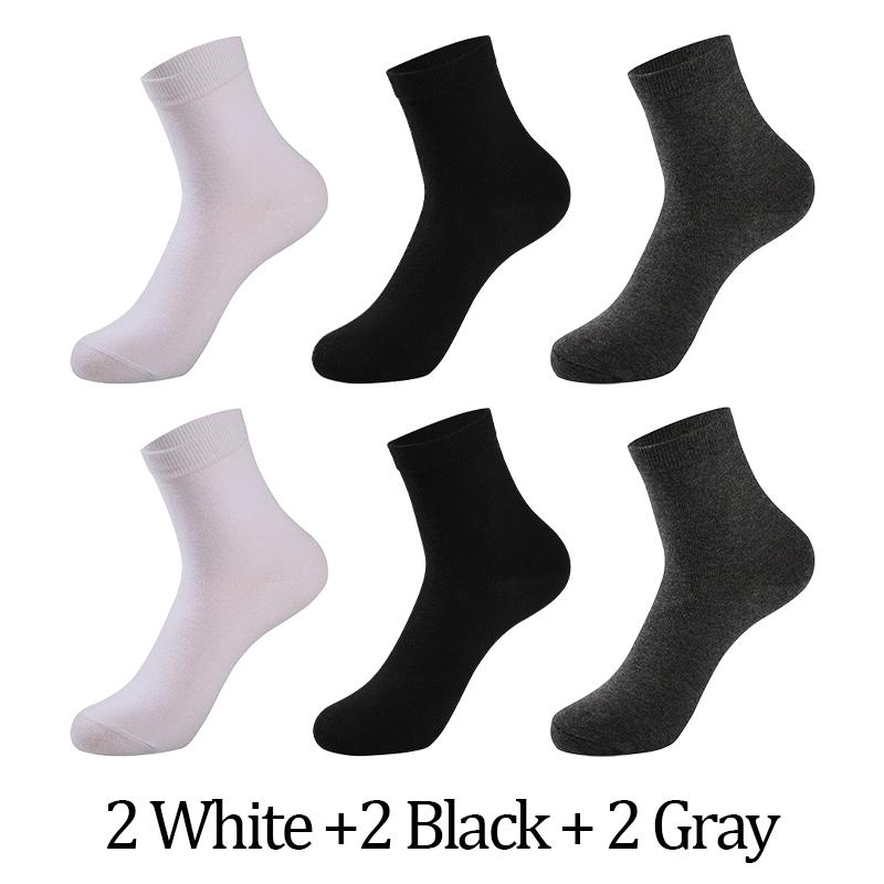 6 пар мужских носков, черные, белые, серые, деловые, мужские, мягкие, дышащие, весна-лето, мужские носки, большие размеры
