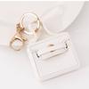 Fashion Square Handbag Keychain PU Leather Coin Purse Keyring Cute Airpods Phone Case Pendant Bag Charms for Women Girls Jewelry