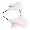 Пушистые кошачьи ушки на ободке Милая плюшевая повязка для волос с колокольчиком для костюма на Хэллоуин, косплея, вечеринкиБелый