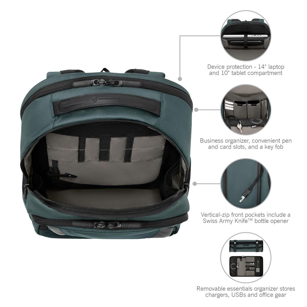 Altmont Professional Essential рюкзак для ноутбука со съемным органайзером, деловой рюкзак, легкий, простой, 15-дюймовый отсек для множества устройств