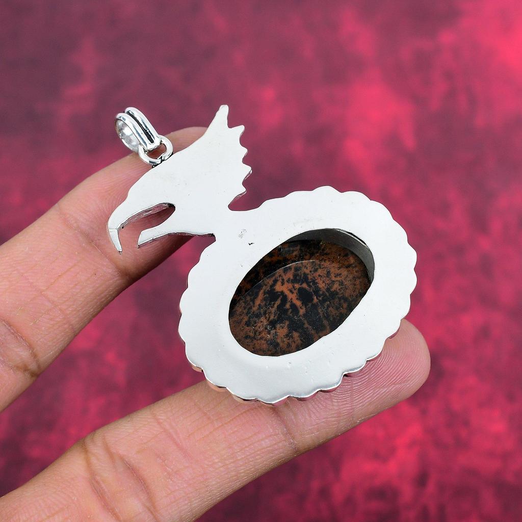 Ювелирные изделия из красного дерева и обсидиана, кулон из цельного серебра 925 пробы, кулон из драгоценных камней ручной работы на День памяти