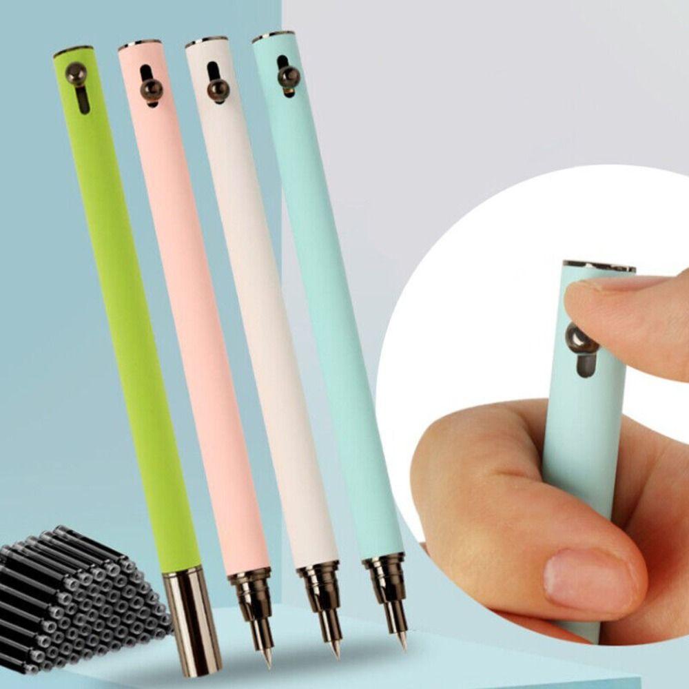 School Office Supplies Press Type Converter Filler Metal 0.38mm EF Nib Ink Pen Fountain Pen