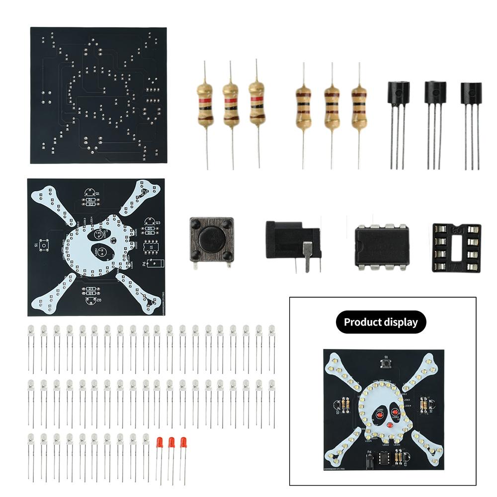 Skull Led Diy Welding Kit DC 5V Power Supply DC002 Interface 3 Dynamic Light Modes Electronic Practice Kit For Electronic