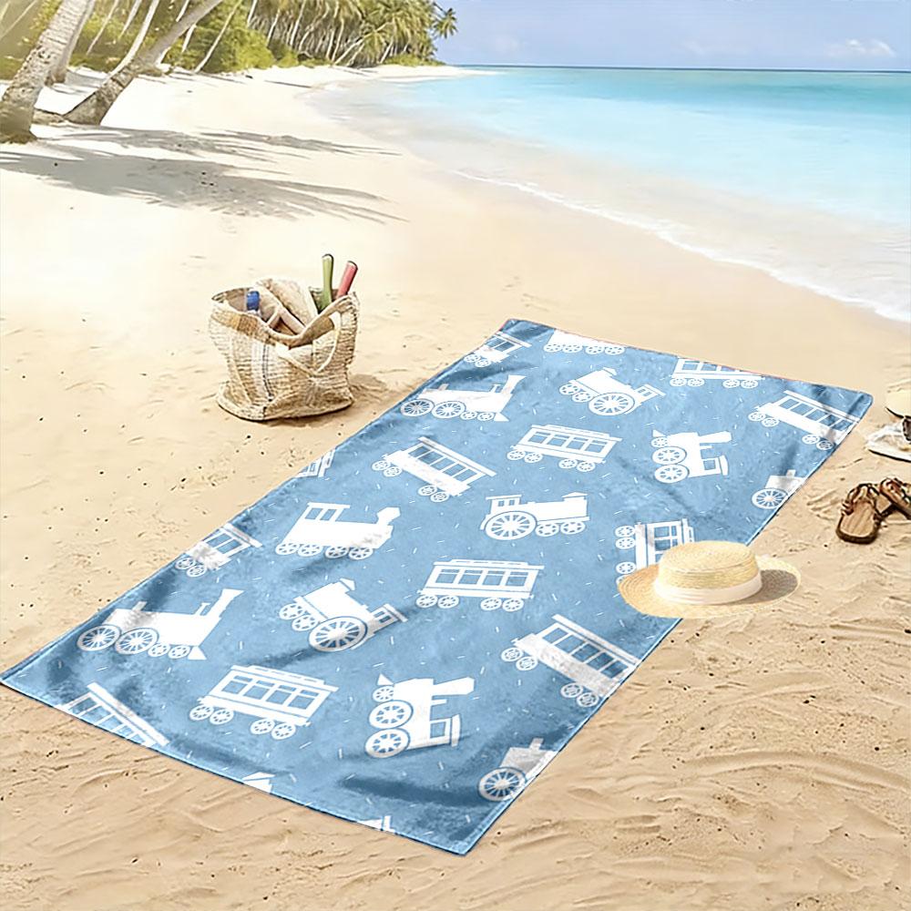 Dreamy train journey Print beach towel, quick drying, suitable for travel, outdoor sports, jogging, the beach and swimming, gift