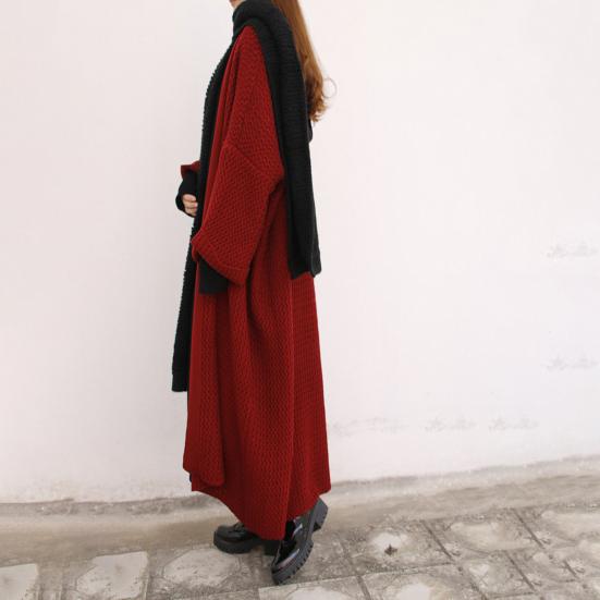 Весенне-осенний женский свободный длинный свитер, пальто с длинным рукавом, однотонный
