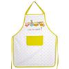 [A2440] - White Multicoloured 'Owls' Cotton Kitchen Apron (organic Is Great! ) - 90x70cm