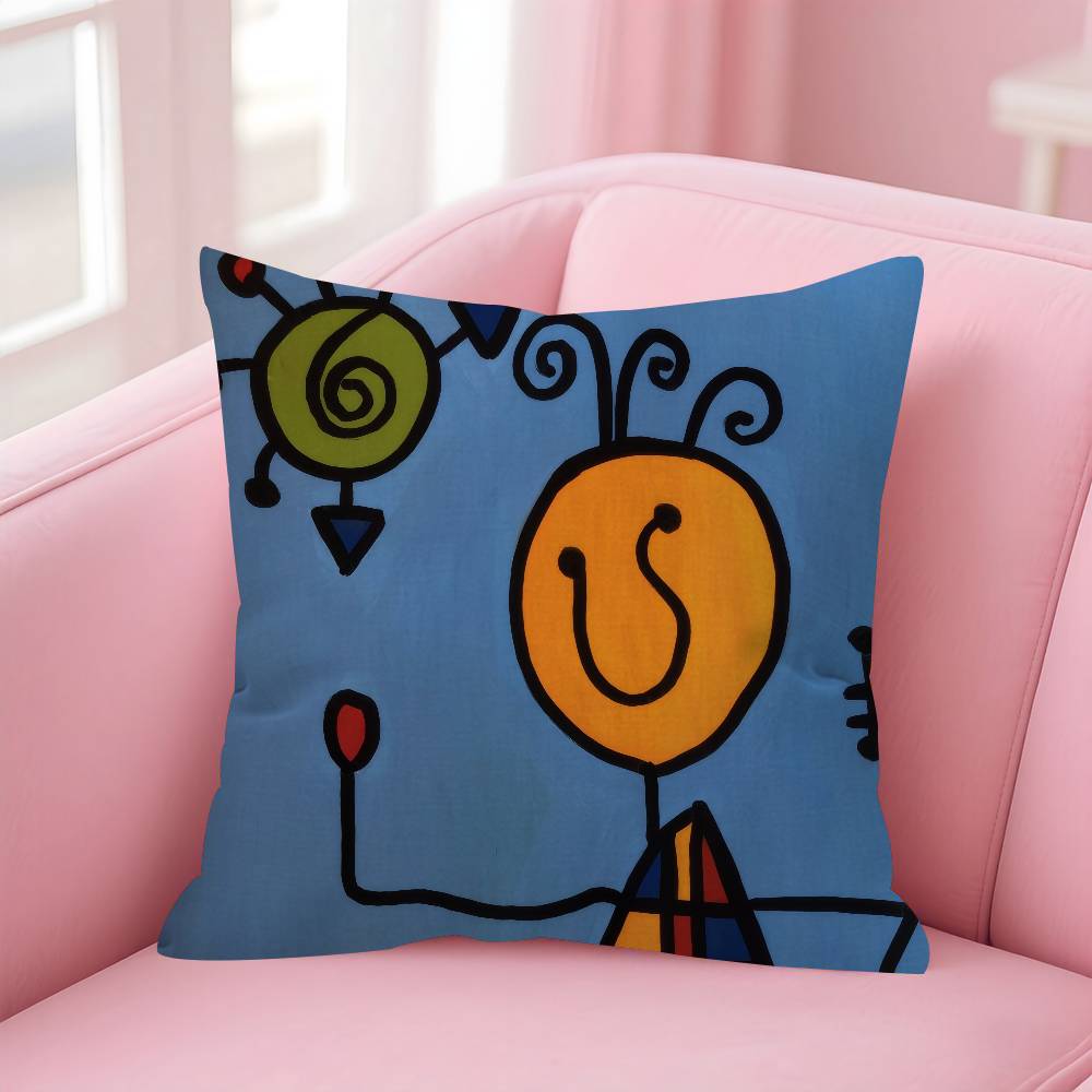 Classic Painter Joan Miro Double-Sided Printed Pillow Cover Short Plush Suitable Living Rooms Bedrooms Sofas Throw Cushion Cover
