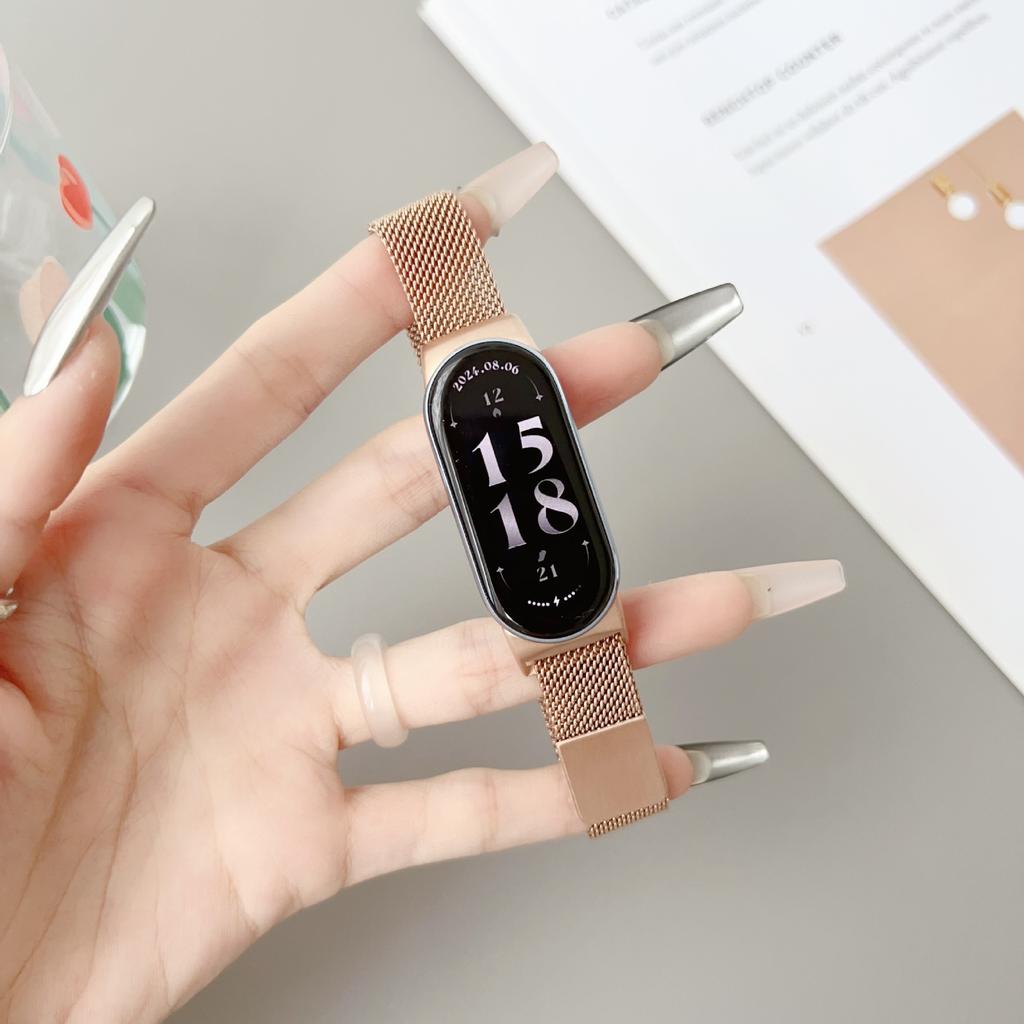 Подходит для браслета Xiaomi Metal Wristband Mi 8 Mi 9 Small Waist Milanese Magnetic Remezzo