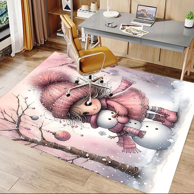 1PC winter snowman Extra Large Non Slip Floor carpet, Office, family, Studio   Large Area Rug Indoor Rugs, Bold Statement Piece